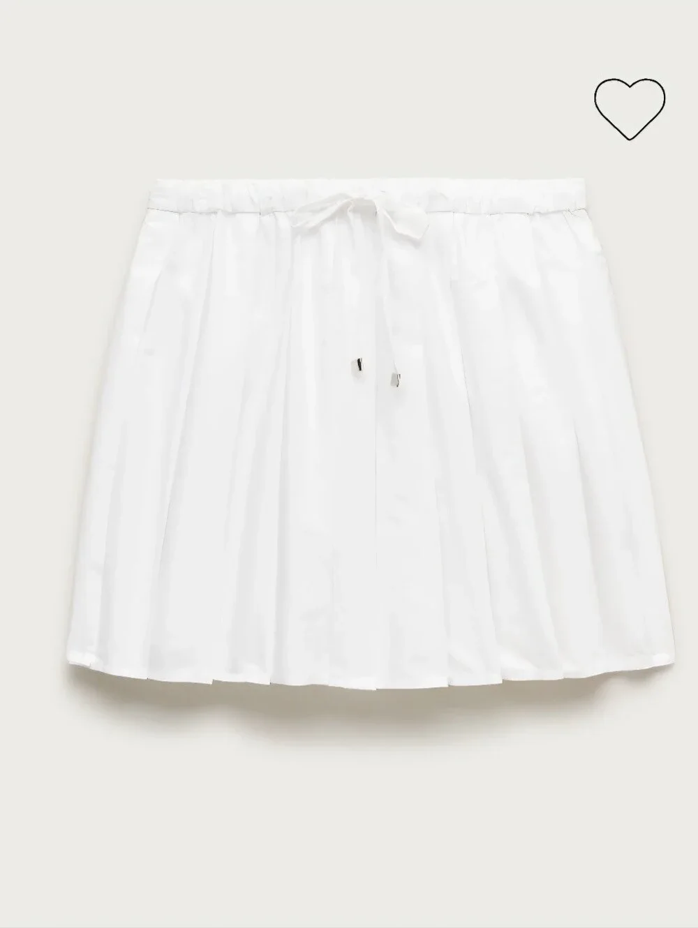 J.Crew Drawstring pleated mini skirt in cotton poplin Sz M $128 White